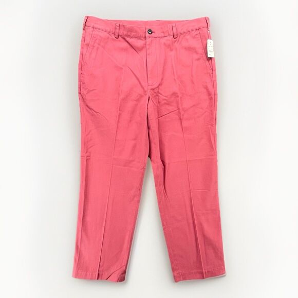 346 Brooks Brother Mens Pink Flat Front Advantage Chino Pants Size 38X30 - Picture 1 of 5